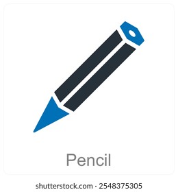 Pencil and writing icon concept