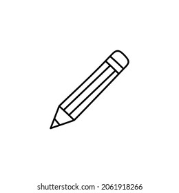 Icono de mensaje de escritura de lápiz en estilo de línea negra plana, aislado en fondo blanco 