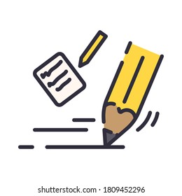 pencil writing note for school, write, and office element