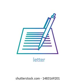 Pencil writing on paper vector icon