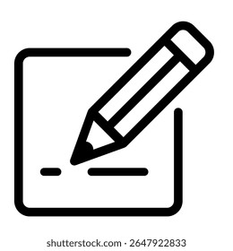 Lápis escrevendo em uma nota quadrada adequada para notas, mensagens, lembretes, comunicação, educação, material escolar, estacionário, escritório, escrita, texto.