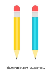 Pencil for writing. School supplies. Isolated icon on a white background. Vector illustration