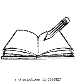 pencil writing in text book school