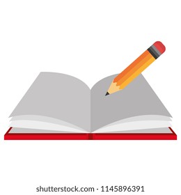 pencil writing in text book school