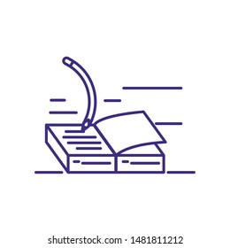 pencil writing with textbook supply