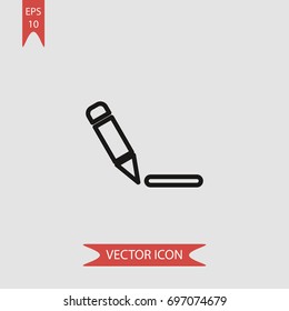 Pencil writing tool vector icon, illustration symbol