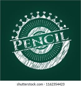 Pencil written with chalkboard texture