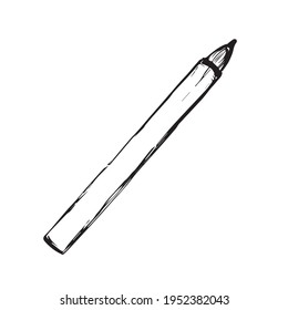 pencil-eyeliner. Isolated black beautiful female eyebrows. Makeup blank template illustration