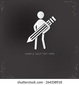 Pencil,Human resource design on old background,vector