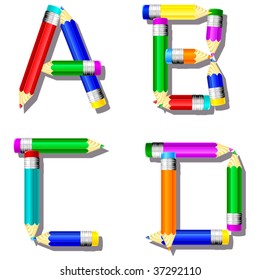 Pencils Alphabet.
