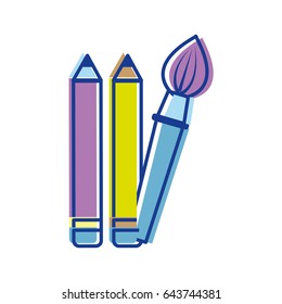 pencils and art paint brush tool