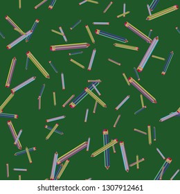 Pencils background - stationery seamless pattern.