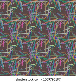 Pencils background - stationery seamless pattern.