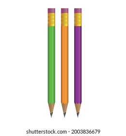 pencils with beautiful colurs  and eraser