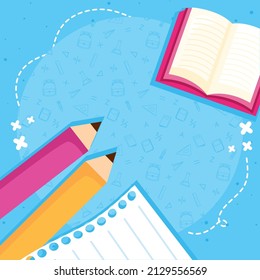 pencils and book of education