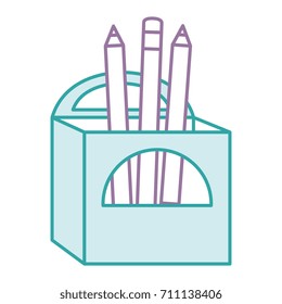 pencils box packing icon
