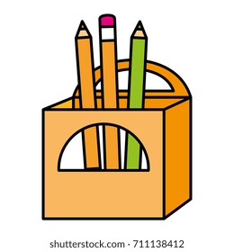 pencils box packing icon