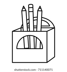 pencils box packing icon