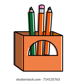 pencils box packing icon