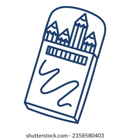 pencils box school doodle icon vector