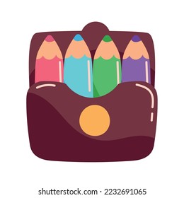 pencils in case school supply icon