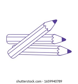 pencils color draw art icon design white background vector illustration line style