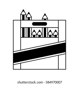 pencils colors box icon