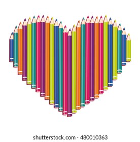 pencils colors set isolated icon vector illustration design