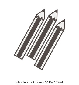 pencils colors supplies isolated icon vector illustration design