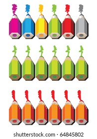 pencils composition against white background, abstract vector art illustration
