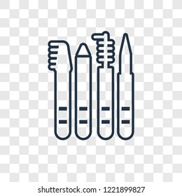 Pencils concept vector linear icon isolated on transparent background, Pencils concept transparency concept in outline style