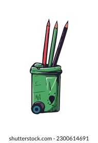 lápices para actividades creativas de garabato icono aislado