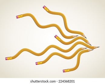 Pencils curved as waves 