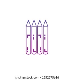 Pencils design, Tool write office object instrument equipment and draw theme Vector illustration