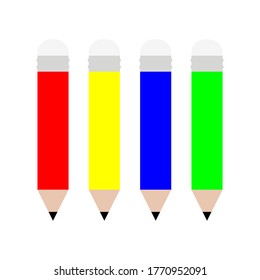 pencils with different color isolated on white background. vector illustration