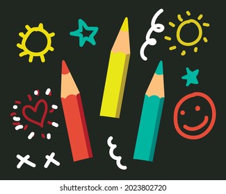 Pencils and doodles sketch drawing art.