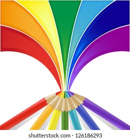 pencils draw a rainbow