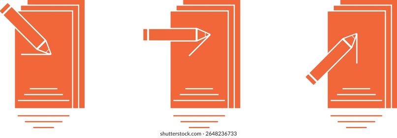 pencils drawing lines and stripes on a sheet of A4 paper. Vertical, horizontal and transverse lines. Stationery and office supplies, paper with pencils