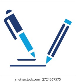 Pencils Flat Blue Icon Collection