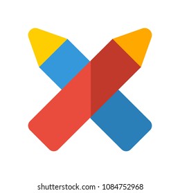 Pencils Flat Icon Vector EPS