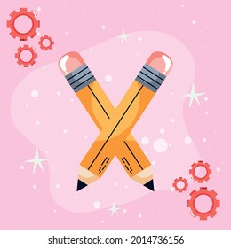concepto de aprendizaje de lápices y artes