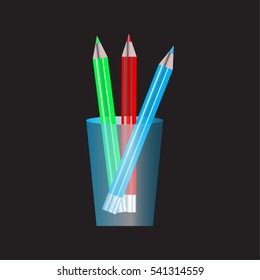 pencils in a glass