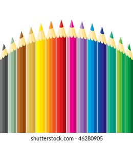 Pencils hill. Vector.
