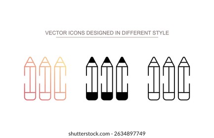 Pencils icon design with white background stock illustration