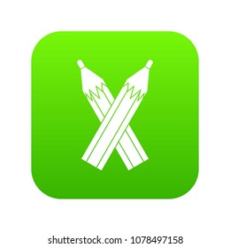 Pencils icon digital green for any design isolated on white vector illustration