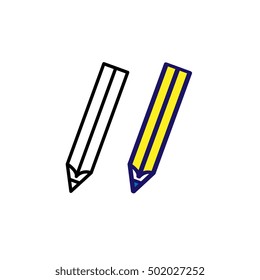 Pencils icon. Drawing tool sign Silhouette flat design vector illustration

