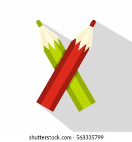 Pencils icon. Flat illustration of pencils vector icon for web