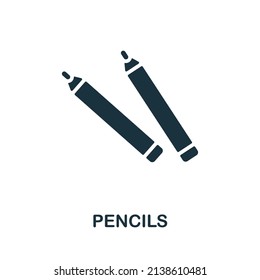 Pencils icon. Monochrome simple Pencils icon for templates, web design and infographics