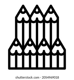 Pencils Icon, Outline Pencils Education Vector Icon For Web Or App Design Isolated On White Background.
