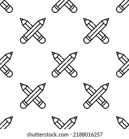 Bleistiftmuster Symbol-Muster. Nahtlose Stifte Muster auf weißem Hintergrund.